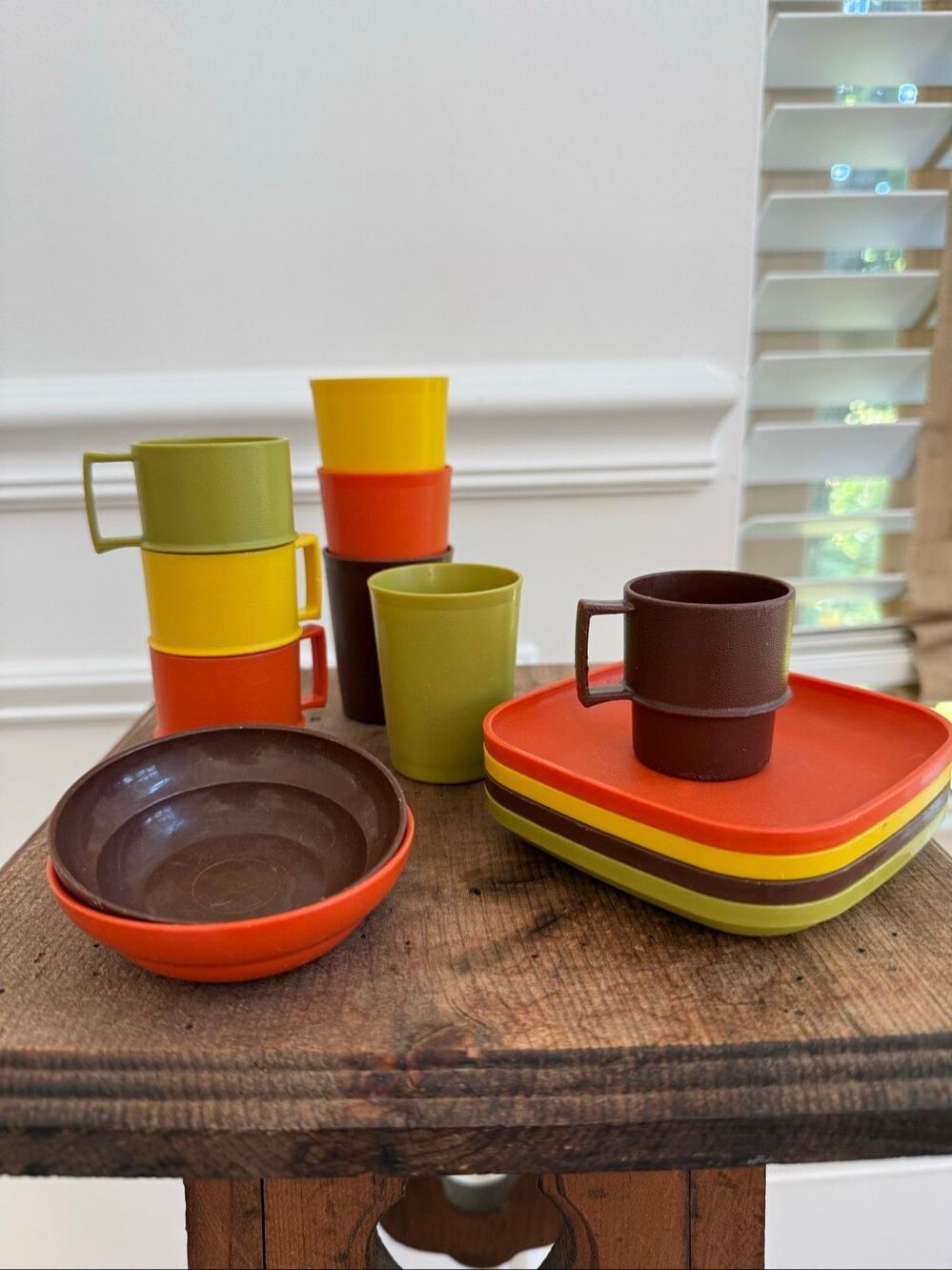 13pc Vintage 70s Tupperware Toys Serve It Set Plates Mugs Cups Bowls